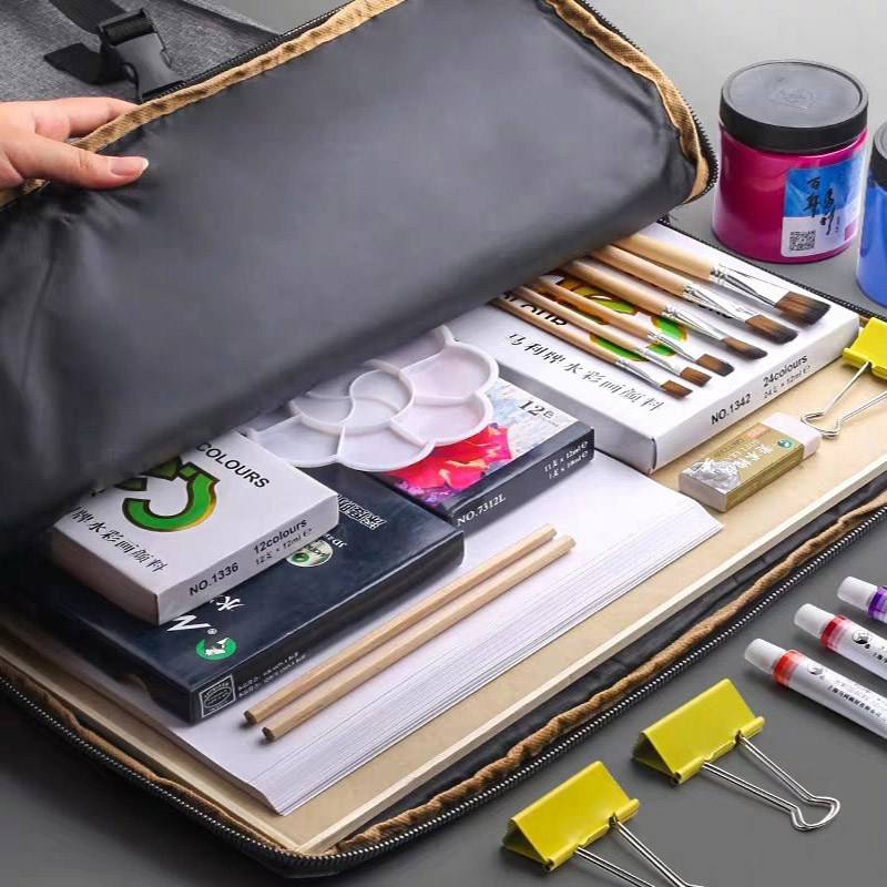 새로운 스케치 스토리지 가방 대용량 학생 스케치 패드 배낭 그림 도구 가방 다기능 휴대용 스토리지 아트 용품